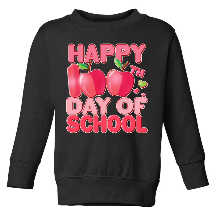 Happy 100th Day of School Cute Apples Toddler Sweatshirt