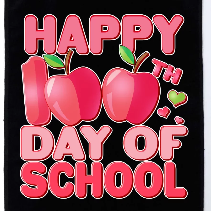 Happy 100th Day of School Cute Apples Platinum Collection Golf Towel