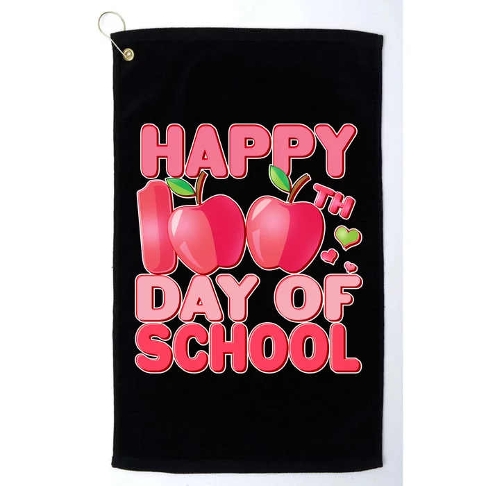 Happy 100th Day of School Cute Apples Platinum Collection Golf Towel