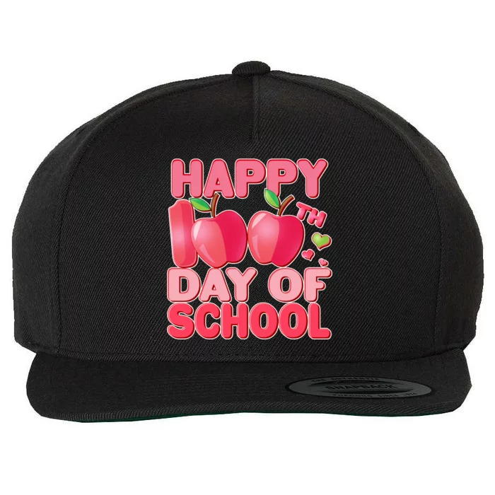 Happy 100th Day of School Cute Apples Wool Snapback Cap