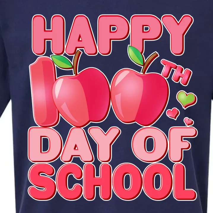 Happy 100th Day of School Cute Apples Sueded Cloud Jersey T-Shirt