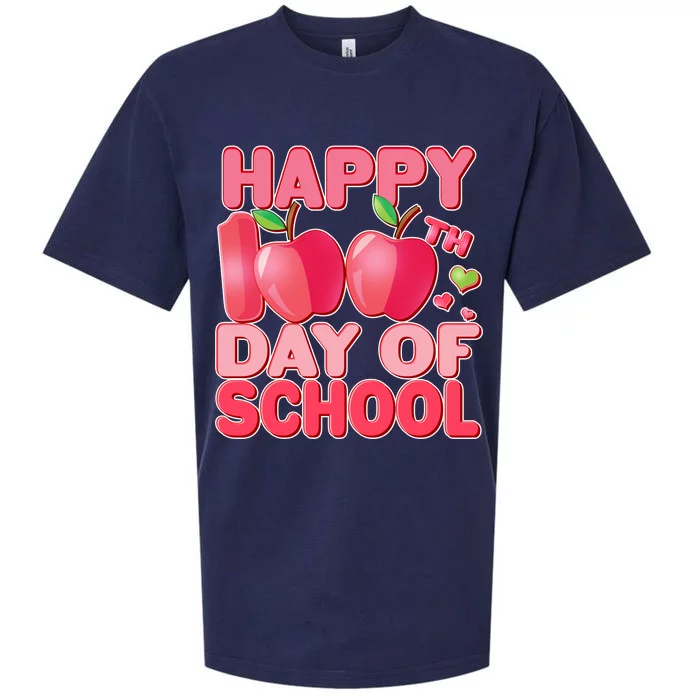 Happy 100th Day of School Cute Apples Sueded Cloud Jersey T-Shirt