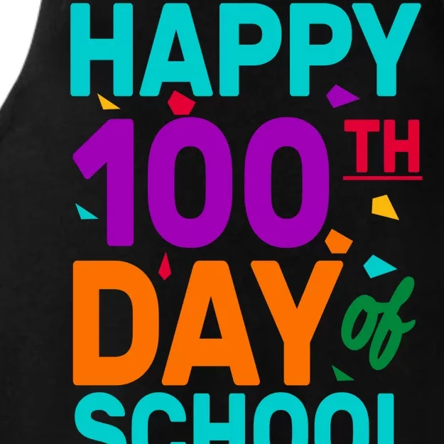 Happy 100th Day Of School For Teacher Or Child Ladies Tri-Blend Wicking Tank