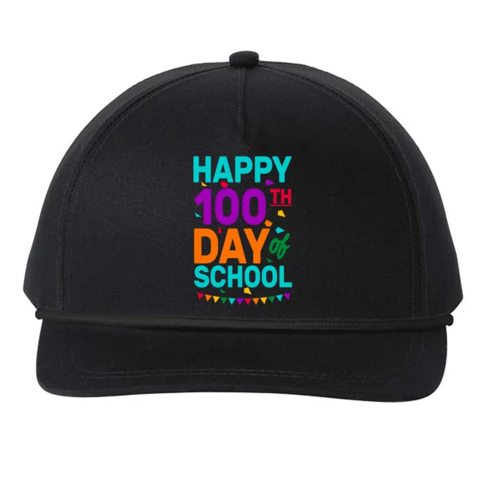 Happy 100th Day Of School For Teacher Or Child Snapback Five-Panel Rope Hat