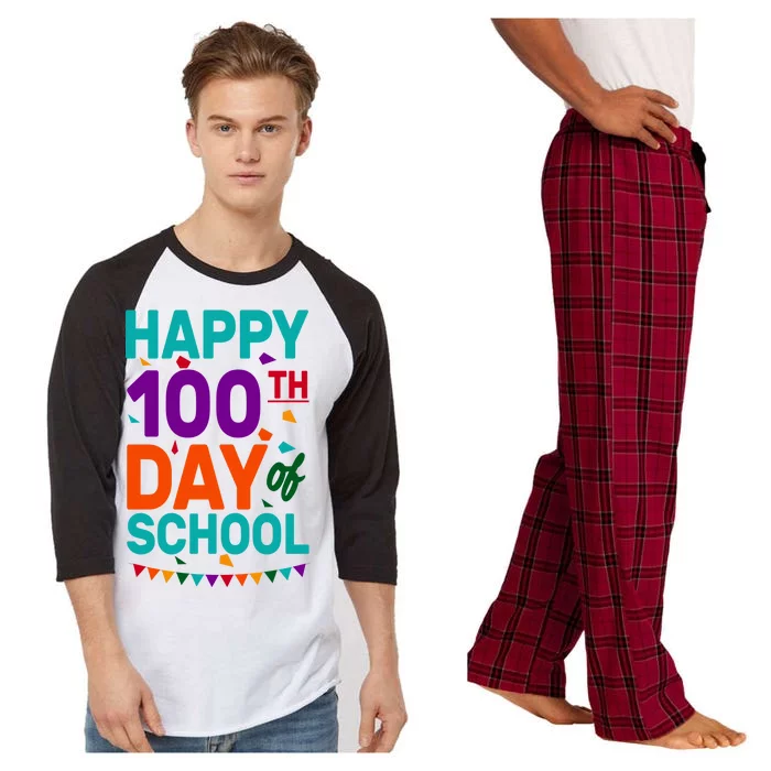 Happy 100th Day Of School For Teacher Or Child Raglan Sleeve Pajama Set