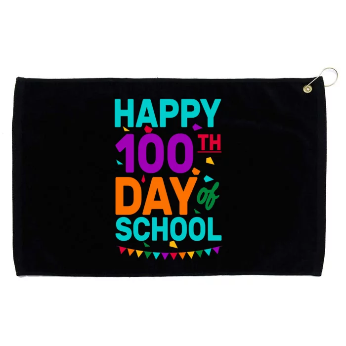 Happy 100th Day Of School For Teacher Or Child Grommeted Golf Towel