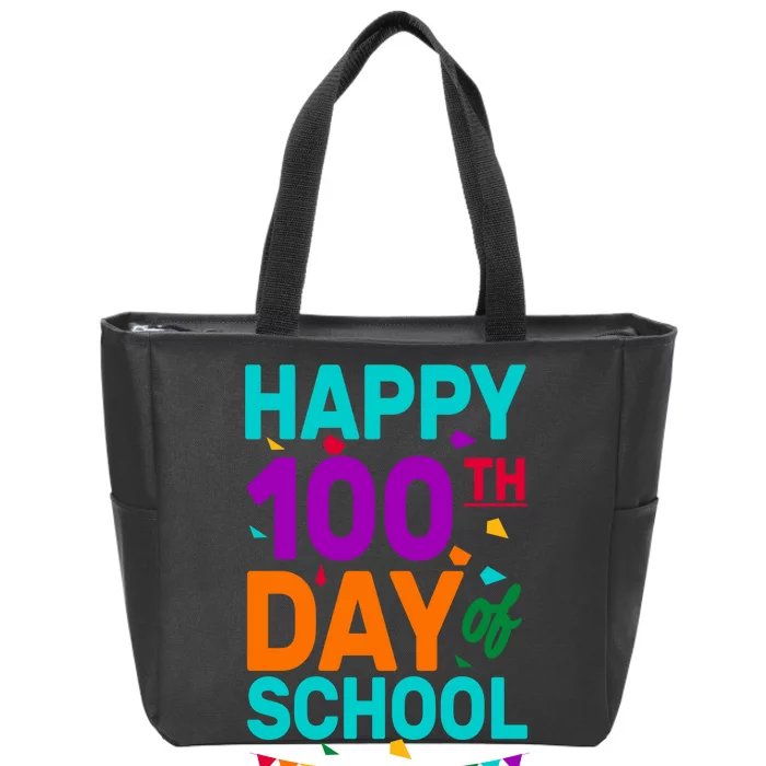 Happy 100th Day Of School For Teacher Or Child Zip Tote Bag