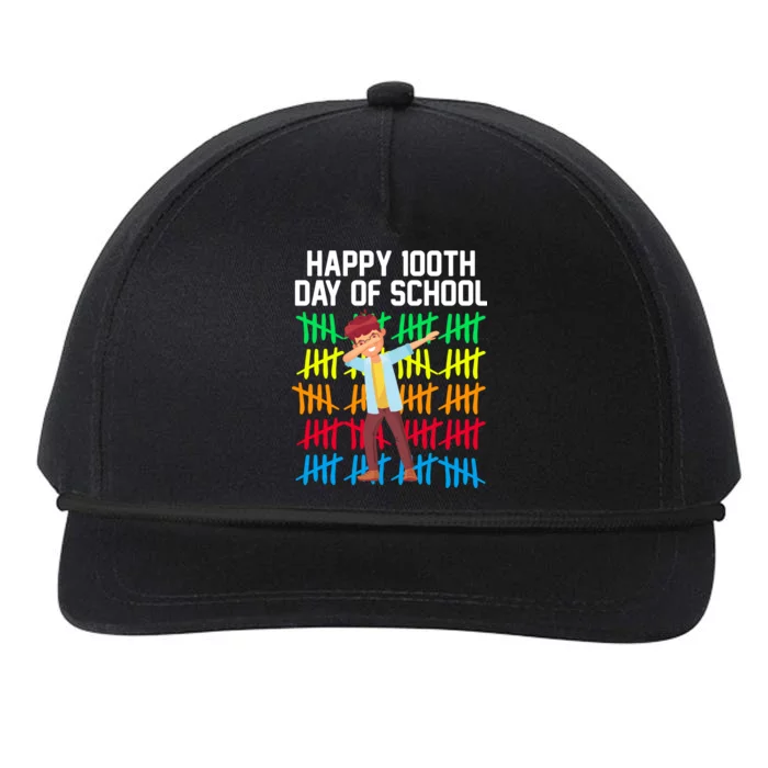 Happy 100th Day Of School Tally Marks Snapback Five-Panel Rope Hat