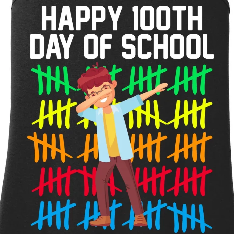 Happy 100th Day Of School Tally Marks Ladies Essential Tank