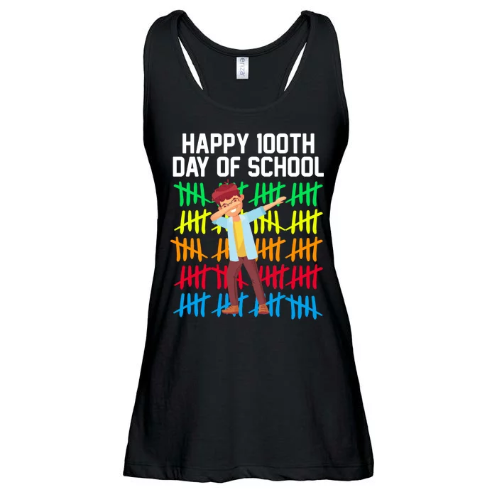 Happy 100th Day Of School Tally Marks Ladies Essential Flowy Tank