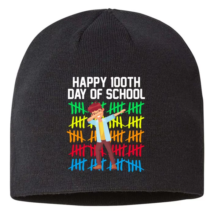 Happy 100th Day Of School Tally Marks 8 1/2in Sustainable Knit Beanie