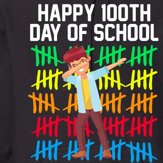 Happy 100th Day Of School Tally Marks Premium Hoodie