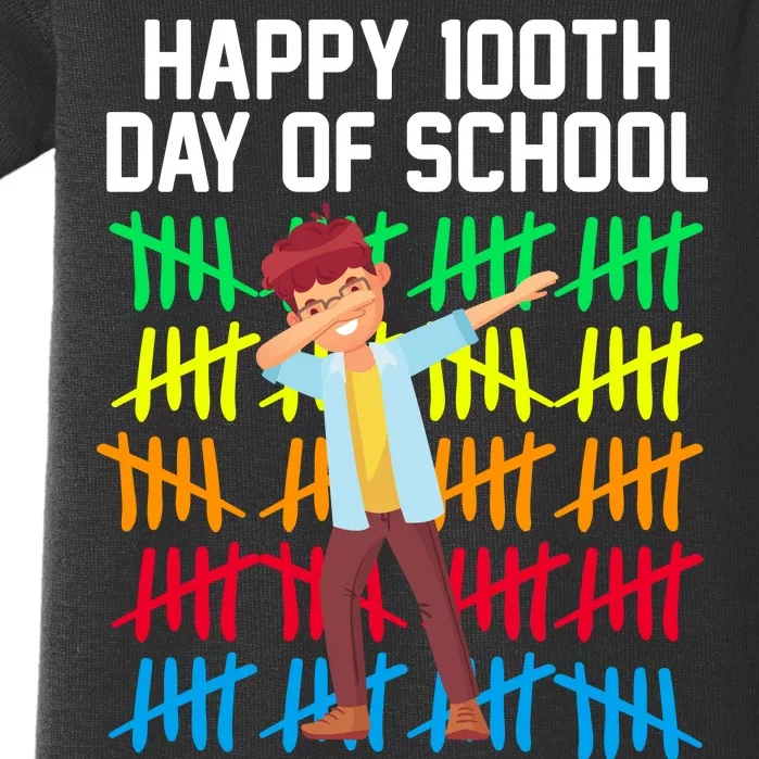 Happy 100th Day Of School Tally Marks Baby Bodysuit