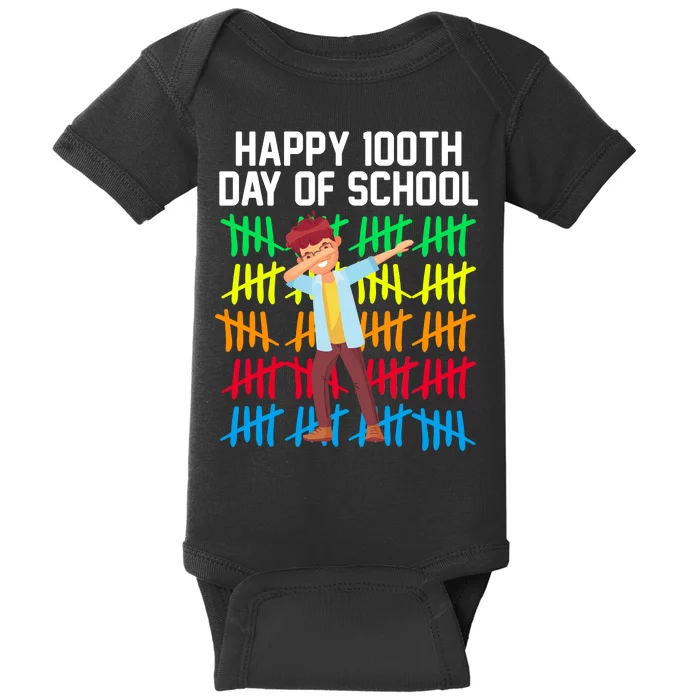 Happy 100th Day Of School Tally Marks Baby Bodysuit