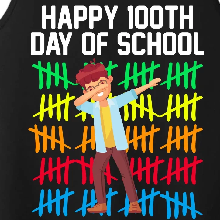 Happy 100th Day Of School Tally Marks Performance Tank