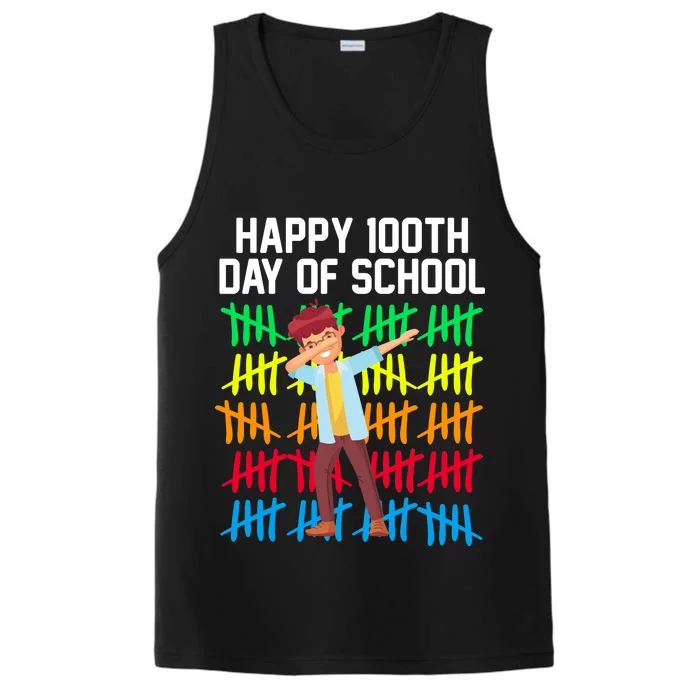 Happy 100th Day Of School Tally Marks Performance Tank