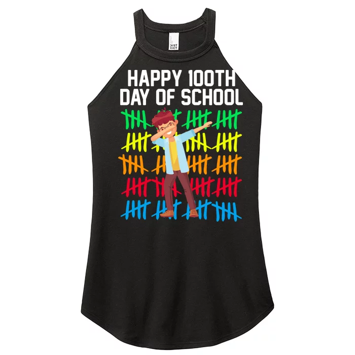 Happy 100th Day Of School Tally Marks Women’s Perfect Tri Rocker Tank