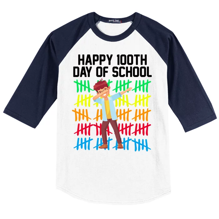 Happy 100th Day Of School Tally Marks Baseball Sleeve Shirt