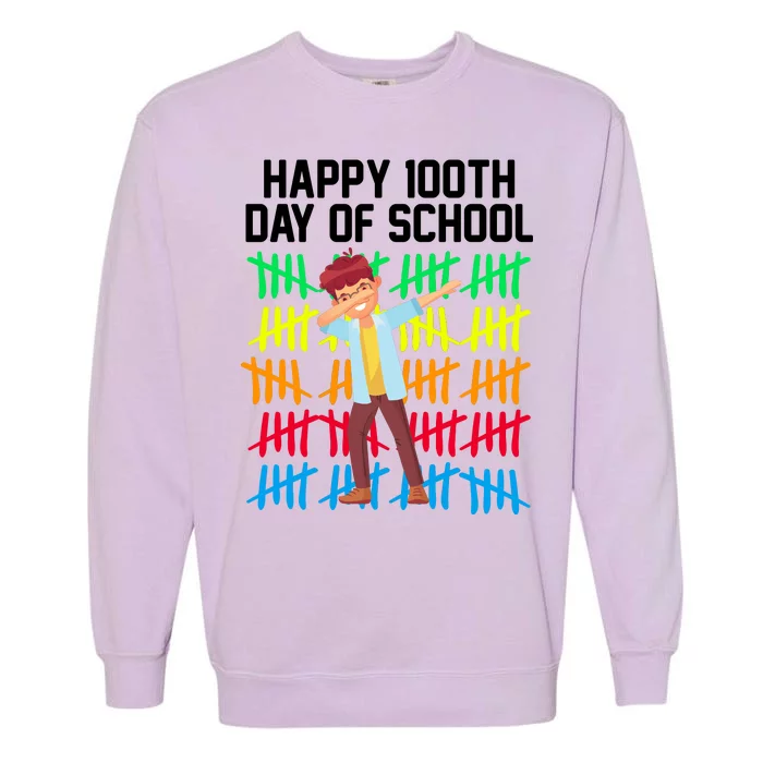 Happy 100th Day Of School Tally Marks Garment-Dyed Sweatshirt