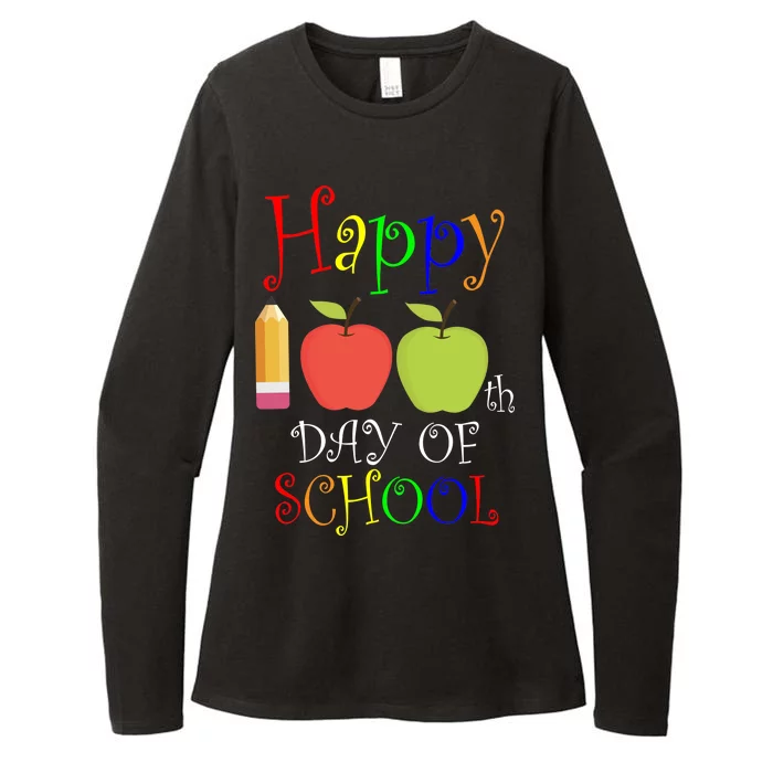 Happy 100th Day Of School Teachers Apple Womens CVC Long Sleeve Shirt