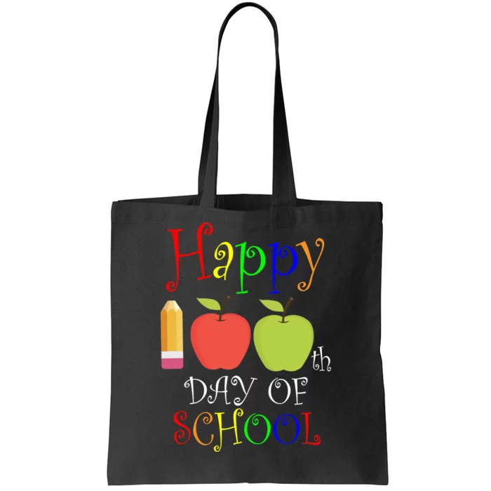 Happy 100th Day Of School Teachers Apple Tote Bag