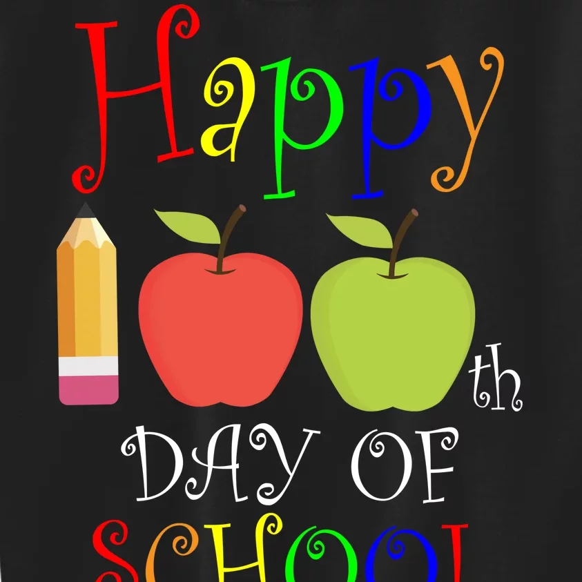 Happy 100th Day Of School Teachers Apple Kids Sweatshirt