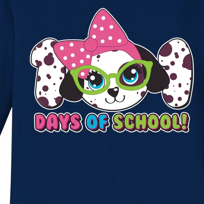 Happy 101 Days Of School Dalmatian Dog Baby Long Sleeve Bodysuit