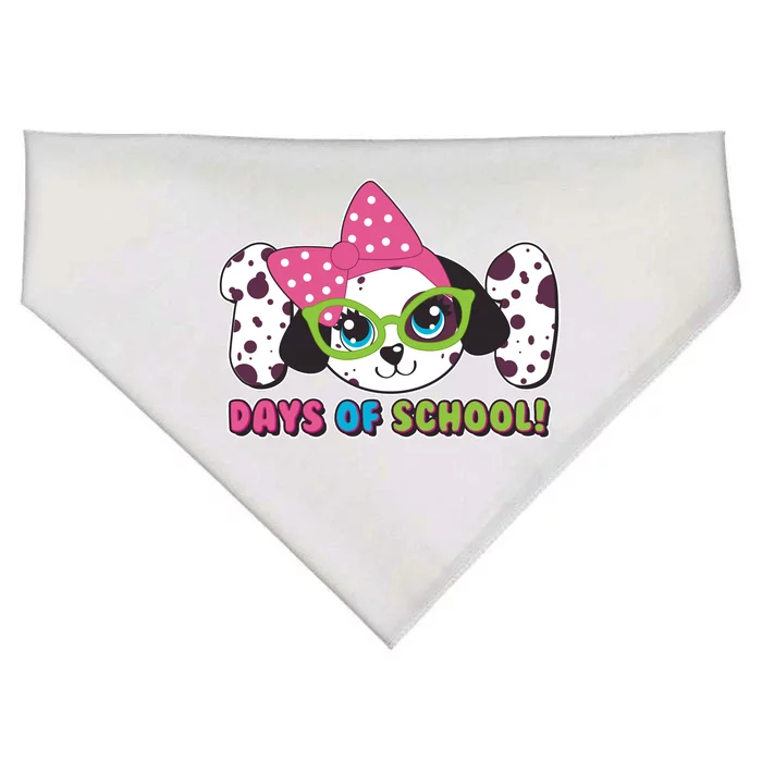 Happy 101 Days Of School Dalmatian Dog USA-Made Doggie Bandana