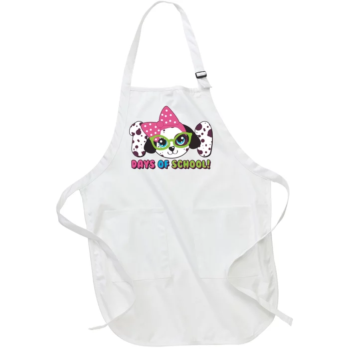 Happy 101 Days Of School Dalmatian Dog Full-Length Apron With Pocket