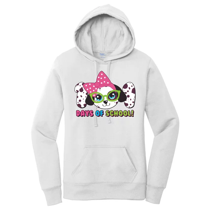 Happy 101 Days Of School Dalmatian Dog Women's Pullover Hoodie