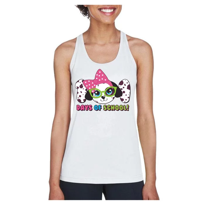 Happy 101 Days Of School Dalmatian Dog Women's Racerback Tank