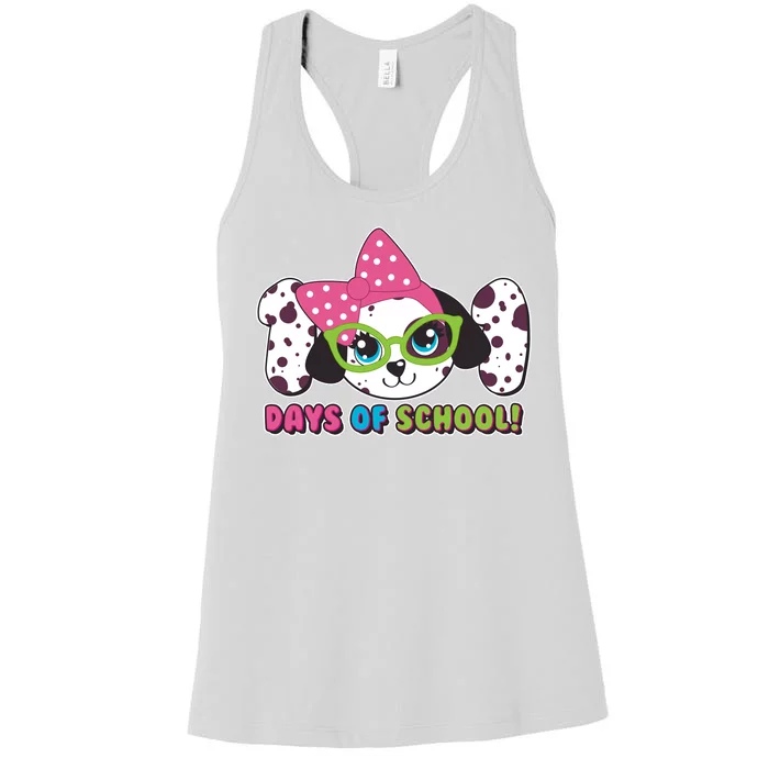 Happy 101 Days Of School Dalmatian Dog Women's Racerback Tank