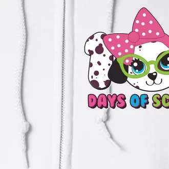 Happy 101 Days Of School Dalmatian Dog Full Zip Hoodie