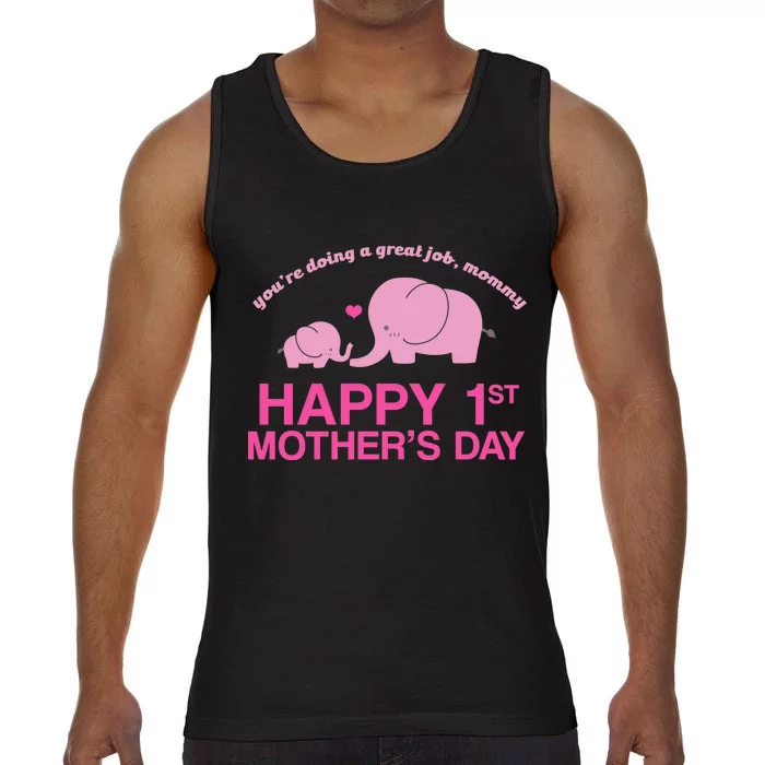 Happy 1st Mothers Day Cute Elephant Comfort Colors® Tank Top