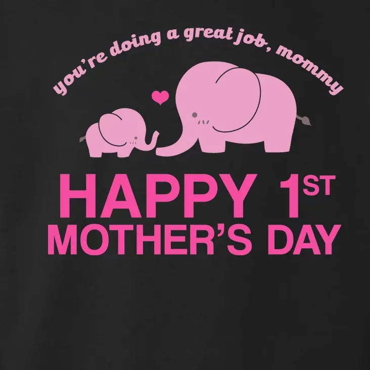 Happy 1st Mothers Day Cute Elephant Toddler Hoodie