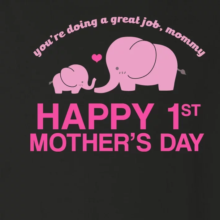 Happy 1st Mothers Day Cute Elephant Toddler Long Sleeve Shirt