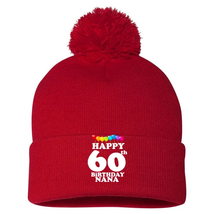 Happy 60th Birthday NANA Pom Pom 12in Knit Beanie