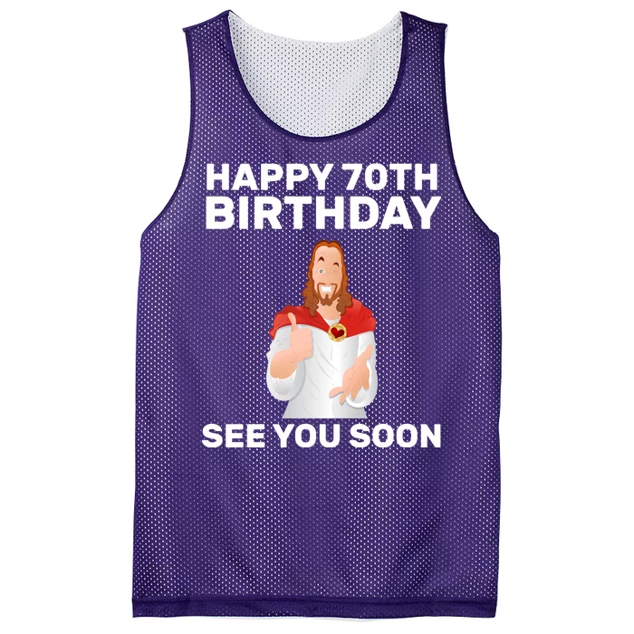 Happy 70th Birthday See You Soon Mesh Reversible Basketball Jersey Tank