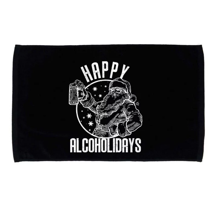 Happy Alcoholidays Christmas Santa Microfiber Hand Towel