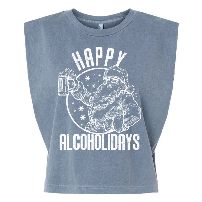 Happy Alcoholidays Christmas Santa Garment-Dyed Women's Muscle Tee