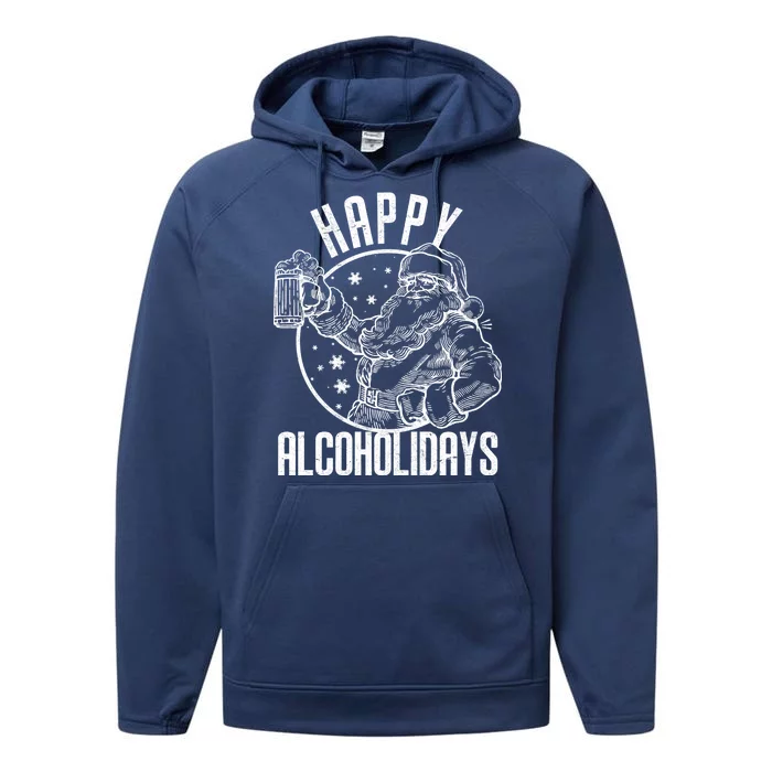 Happy Alcoholidays Christmas Santa Performance Fleece Hoodie