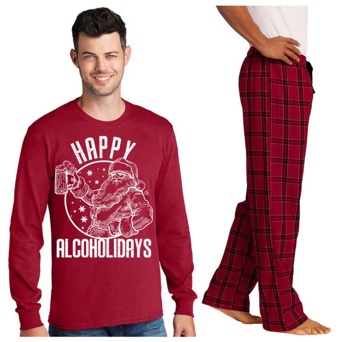 Happy Alcoholidays Christmas Santa Long Sleeve Pajama Set