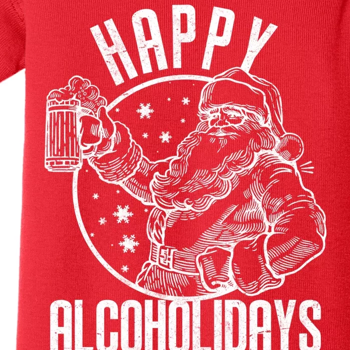 Happy Alcoholidays Christmas Santa Baby Bodysuit