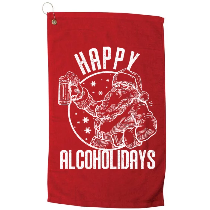 Happy Alcoholidays Christmas Santa Platinum Collection Golf Towel