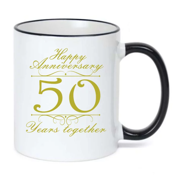 Happy Anniversary 50 Years Together Black Color Changing Mug