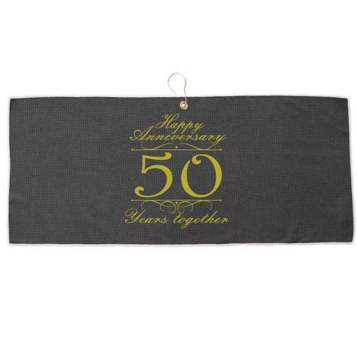 Happy Anniversary 50 Years Together Large Microfiber Waffle Golf Towel