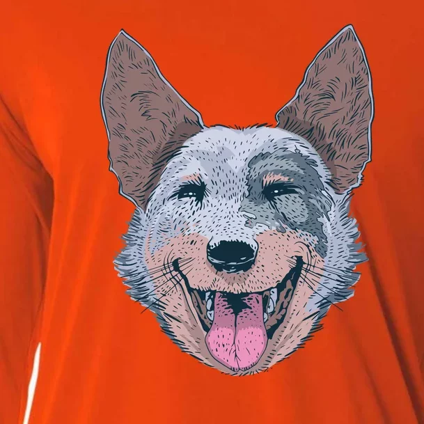 Happy Australian Cattle Dog Cooling Performance Long Sleeve Crew