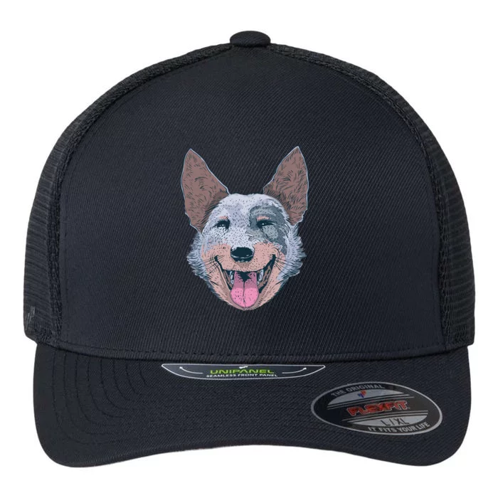 Happy Australian Cattle Dog Flexfit Unipanel Trucker Cap