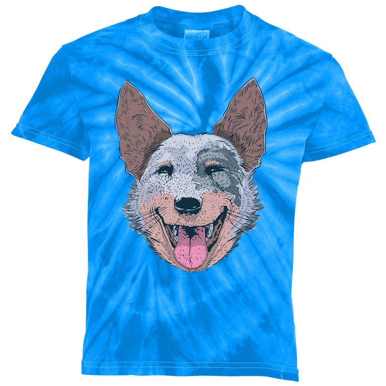 Happy Australian Cattle Dog Kids Tie-Dye T-Shirt