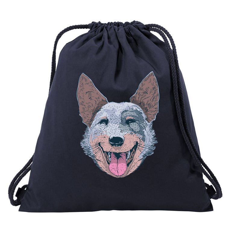 Happy Australian Cattle Dog Drawstring Bag